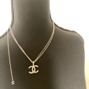 CC Pendant Double Chain Necklace